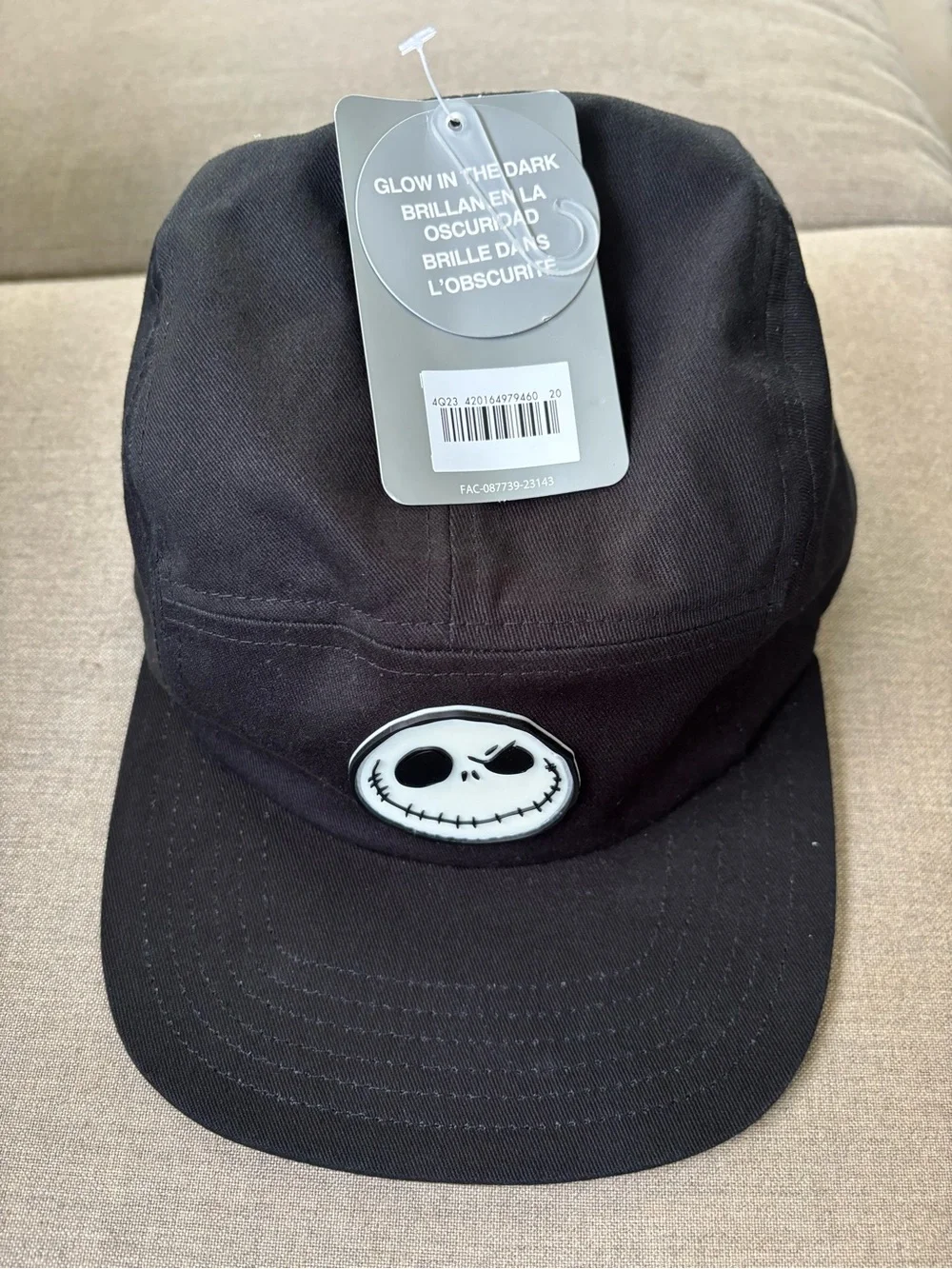 Disney Nightmare Before Christmas Jack Skellington Glow Dark Hat Cap NWT